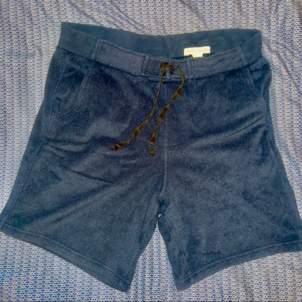 Outerknown Pull On Terrycloth Shorts Dark Blue Size L